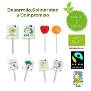 Piruletas Ecológicas y Comercio Justo Personalizadas