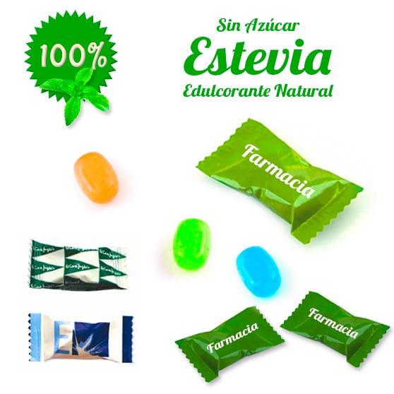 Caramelos Sobre Personalizados con Estevia