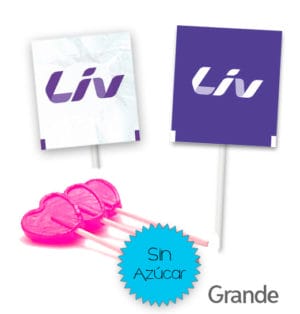 Piruletas Sin Azucar Personalizadas Corazón Sobre Impreso Grande